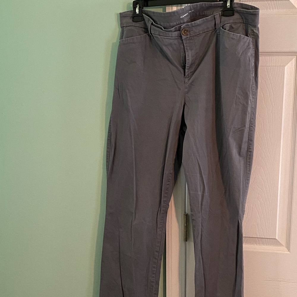 Khaki Bootcut pants, grey, old navy 14Tall